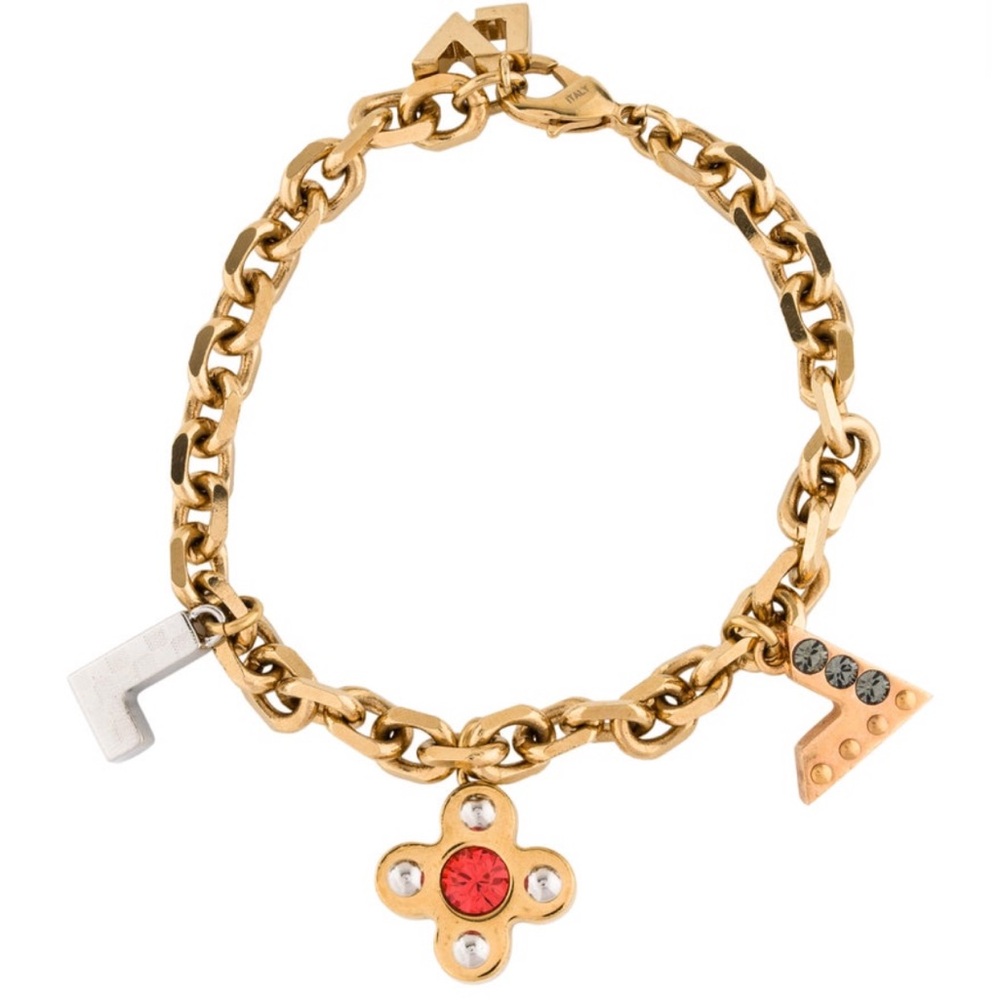 Louis Vuitton: Crystal Love Letters LV Charm Bracelet - Picture 4 of 12
